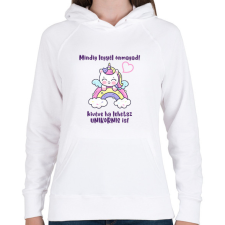 PRINTFASHION Mindig legyél önmagad - Női kapucnis pulóver - Fehér női pulóver, kardigán