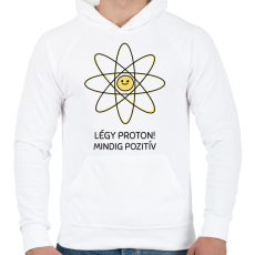 PRINTFASHION Mindig pozitív - Férfi kapucnis pulóver - Fehér
