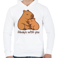 PRINTFASHION Mindig veled - Férfi kapucnis pulóver - Fehér