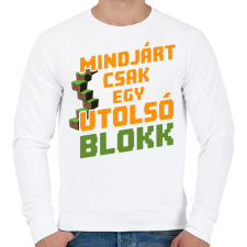PRINTFASHION Mindjárt csak egy utolsó blokk - Férfi pulóver - Fehér férfi pulóver, kardigán
