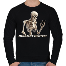PRINTFASHION MINDJÁRT - Férfi pulóver - Fekete férfi pulóver, kardigán