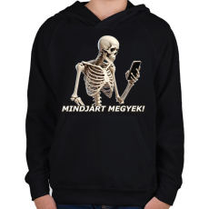 PRINTFASHION MINDJÁRT - Gyerek kapucnis pulóver - Fekete