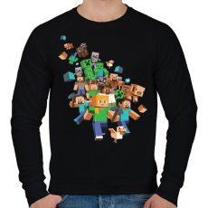 PRINTFASHION Minecraft #2 - Férfi pulóver - Fekete