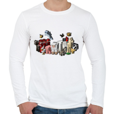 PRINTFASHION Minecraft állatok - Férfi hosszú ujjú póló - Fehér