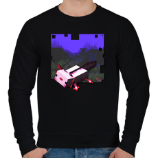 PRINTFASHION minecraft axolot (képregény stílus) - Férfi pulóver - Fekete