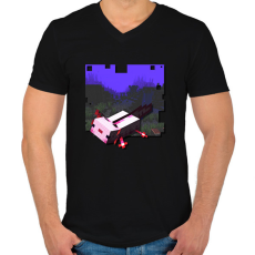 PRINTFASHION minecraft axolot (képregény stílus) - Férfi V-nyakú póló - Fekete