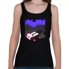 PRINTFASHION minecraft axolot (képregény stílus) - Női atléta - Fekete női trikó