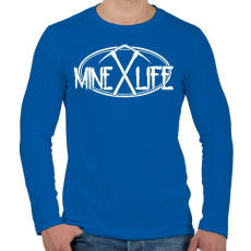 PRINTFASHION Minecraft - bányász élet - Férfi hosszú ujjú póló - Királykék