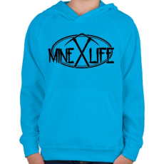 PRINTFASHION Minecraft - bányász élet - Gyerek kapucnis pulóver - Azúrkék