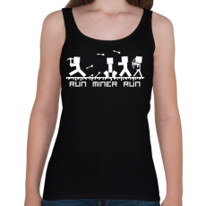 PRINTFASHION Minecraft bányász (fehér) - Női atléta - Fekete