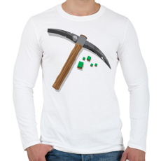 PRINTFASHION Minecraft bányász - Férfi hosszú ujjú póló - Fehér