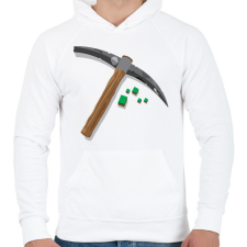 PRINTFASHION Minecraft bányász - Férfi kapucnis pulóver - Fehér férfi pulóver, kardigán