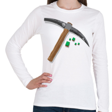 PRINTFASHION Minecraft bányász - Női hosszú ujjú póló - Fehér