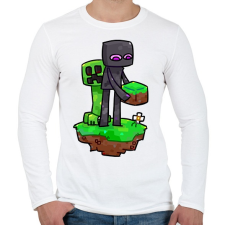 PRINTFASHION Minecraft barátok  - Férfi hosszú ujjú póló - Fehér férfi póló