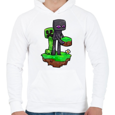 PRINTFASHION Minecraft barátok  - Férfi kapucnis pulóver - Fehér