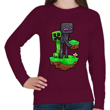 PRINTFASHION Minecraft barátok  - Női pulóver - Bordó női pulóver, kardigán