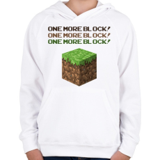 PRINTFASHION Minecraft Block - Gyerek kapucnis pulóver - Fehér