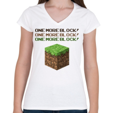PRINTFASHION Minecraft Block - Női V-nyakú póló - Fehér női póló