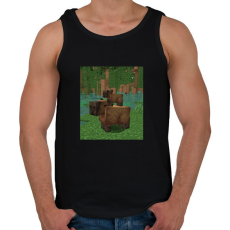 PRINTFASHION Minecraft Capybara - Férfi atléta - Fekete