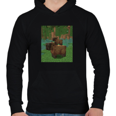 PRINTFASHION Minecraft Capybara - Férfi kapucnis pulóver - Fekete