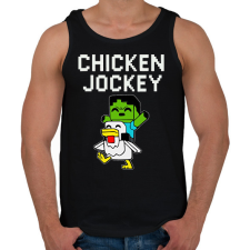 PRINTFASHION Minecraft- chicken jockey - Férfi atléta - Fekete atléta, trikó