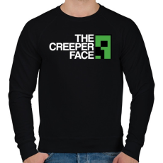 PRINTFASHION Minecraft - Creeper Face - Férfi pulóver - Fekete