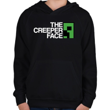 PRINTFASHION Minecraft - Creeper Face - Gyerek kapucnis pulóver - Fekete gyerek pulóver, kardigán