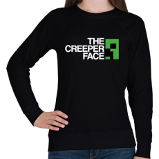 PRINTFASHION Minecraft - Creeper Face - Női pulóver - Fekete