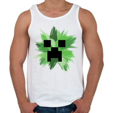 PRINTFASHION Minecraft Creeper - Férfi atléta - Fehér atléta, trikó