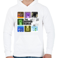 PRINTFASHION Minecraft Creeper - Férfi kapucnis pulóver - Fehér férfi pulóver, kardigán