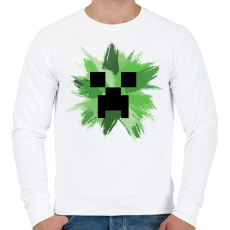 PRINTFASHION Minecraft Creeper - Férfi pulóver - Fehér