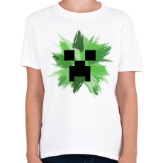 PRINTFASHION Minecraft Creeper - Gyerek póló - Fehér
