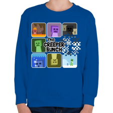 PRINTFASHION Minecraft Creeper - Gyerek pulóver - Királykék gyerek pulóver, kardigán