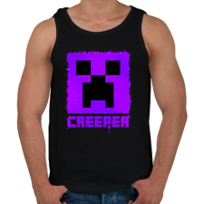 PRINTFASHION Minecraft creeper lila - Férfi atléta - Fekete atléta, trikó