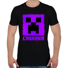 PRINTFASHION Minecraft creeper lila - Férfi póló - Fekete