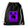 PRINTFASHION Minecraft creeper lila - Sportzsák, Tornazsák - Fekete