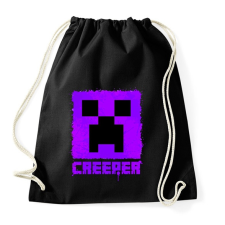 PRINTFASHION Minecraft creeper lila - Sportzsák, Tornazsák - Fekete tornazsák