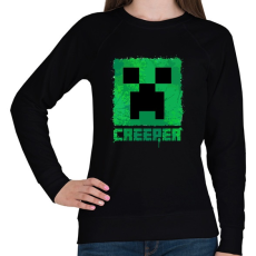 PRINTFASHION Minecraft Creeper - Női pulóver - Fekete