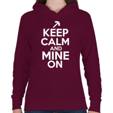 PRINTFASHION Minecraft - Csak nyugi és bányássz! - Női kapucnis pulóver - Bordó női pulóver, kardigán