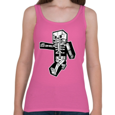 PRINTFASHION Minecraft csontváz - Női atléta - Rózsaszín női trikó