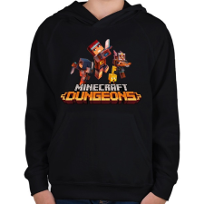 PRINTFASHION Minecraft - Dungeonds - Gyerek kapucnis pulóver - Fekete gyerek pulóver, kardigán