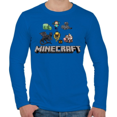 PRINTFASHION Minecraft - Férfi hosszú ujjú póló - Királykék