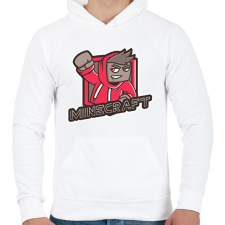 PRINTFASHION MINECRAFT - Férfi kapucnis pulóver - Fehér férfi pulóver, kardigán