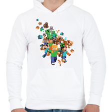 PRINTFASHION Minecraft - Férfi kapucnis pulóver - Fehér férfi pulóver, kardigán