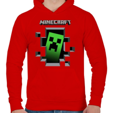 PRINTFASHION Minecraft - Férfi kapucnis pulóver - Piros