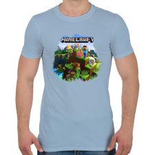 PRINTFASHION Minecraft - Férfi póló - Világoskék férfi póló