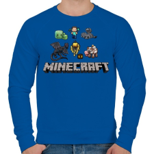 PRINTFASHION Minecraft - Férfi pulóver - Királykék férfi pulóver, kardigán