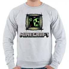 PRINTFASHION Minecraft - Férfi pulóver - Sport szürke
