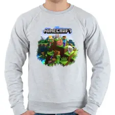 PRINTFASHION Minecraft - Férfi pulóver - Sport szürke férfi pulóver, kardigán