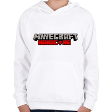 PRINTFASHION Minecraft Hardcore - Gyerek kapucnis pulóver - Fehér